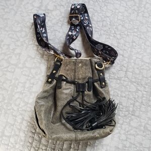 UGG grey distressed sheepskin womens mini bag